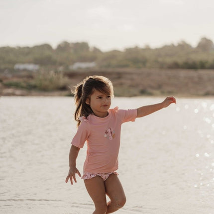 Little Dutch Zwemshirt Kind Korte Mouwen Ruches Seahorse Pink - Little Dutch - Babywinkel - 8720986872355