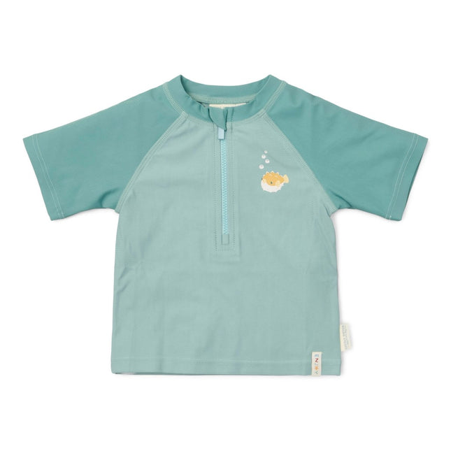 Little Dutch Zwemshirt Kind Korte Mouwen Seashells Surf Blue - Babywinkel - 8721122573181