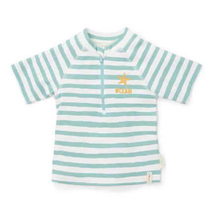 Little Dutch Zwemshirt Kind Korte Mouwen Stripes Surf Blue - Babywinkel - 8721122573266