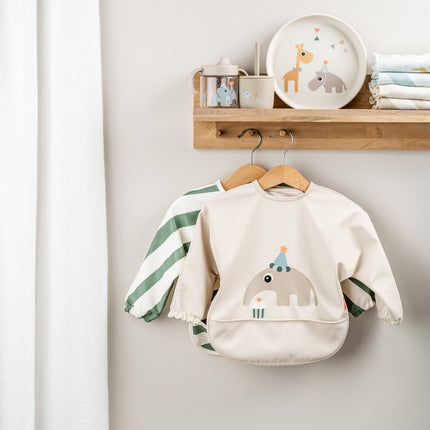 Lopende mouwen met zakken Strepen Groen koop je bij Babywinkel
