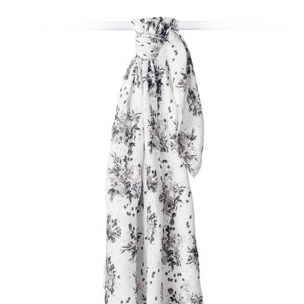 Lulujo Hydrofiele Doek Black Foral 120x120cm - Lulujo - Babywinkel - 628233451491