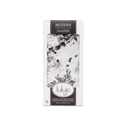 Lulujo Hydrofiele Doek Black Foral 120x120cm - Lulujo - Babywinkel - 628233451491