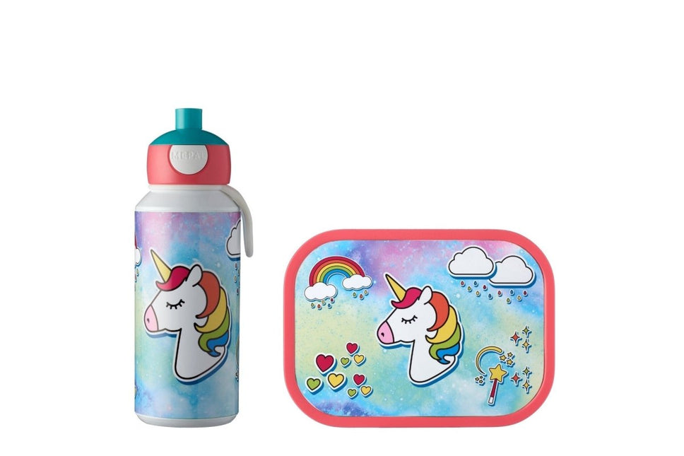 Lunchset Campus Drinkfles+Lunchbox Unicorn - Babywinkel - 8711269957234