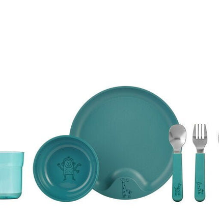Mepal Kinderservies Set Mio 6 delig Deep Turquoise - Mepal - Babywinkel - 8711269993751