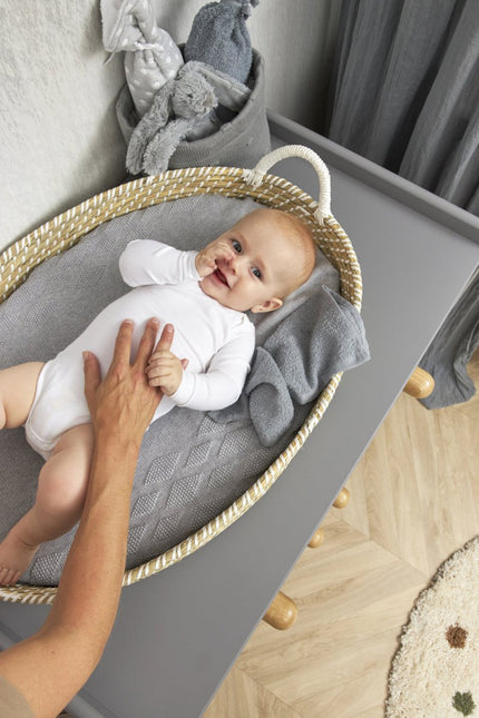 Meyco Aankleedkussenhoes Diamond Grijs Melange koop je bij Babywinkel