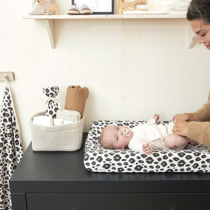 Meyco Aankleedkussenhoes Leopard Sand Melange - Meyco - Babywinkel - 4054703510805