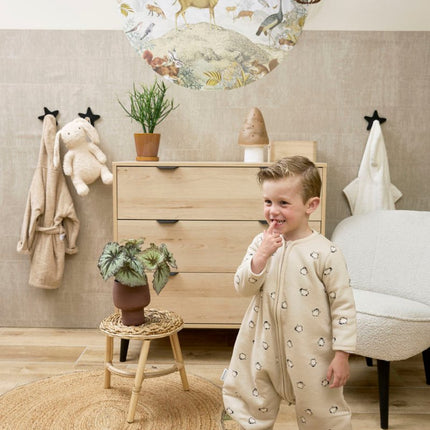 Meyco Baby Penguin Baby Winter Slaapoverall Jumper Met Vaste Mouw Soft Sand 92Cm - Meyco - Babywinkel - 4054703533651