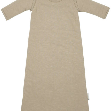 Meyco Baby Slub Met Smile Applicatie Baby Slaapzak Met Afritsbare Mouwen Taupe/Offwhite - Meyco - Babywinkel - 4054703841633