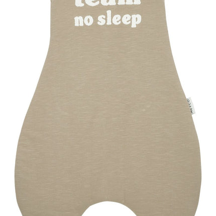 Meyco Baby Slub Met Team No Sleep Applicatie Baby Winter Slaapoverall Jumper Taupe/Offwhite - Meyco - Babywinkel - 4054703840667