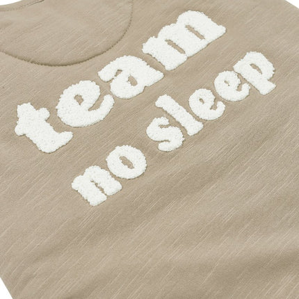 Meyco Baby Slub Met Team No Sleep Applicatie Baby Winter Slaapoverall Jumper Taupe/Offwhite - Meyco - Babywinkel - 4054703840667