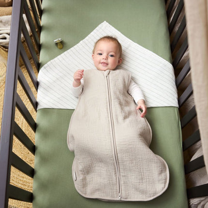 Meyco Baby Uni Winter Baby Slaapzak Pre - Washed Hydrofiel Greige - Meyco - Babywinkel - 4054703246438