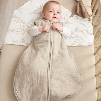 Meyco Baby Uni Winter Baby Slaapzak Pre - Washed Hydrofiel Sand - Meyco - Babywinkel - 4054703246308