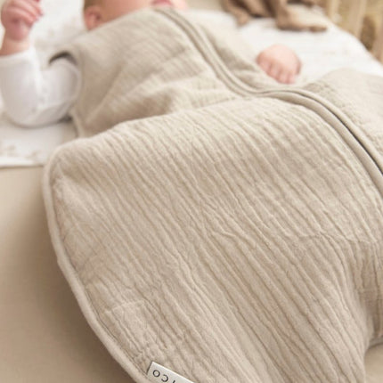 Meyco Baby Uni Winter Baby Slaapzak Pre - Washed Hydrofiel Sand - Meyco - Babywinkel - 4054703246308