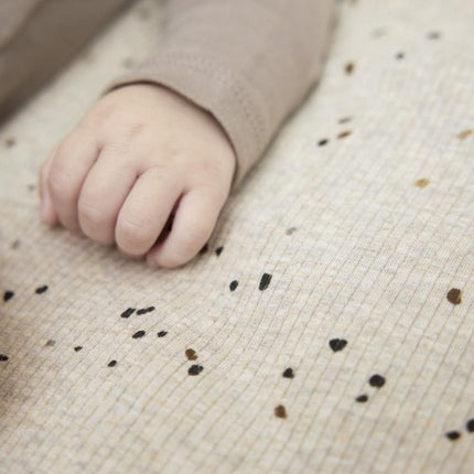 Meyco Boxkleed Rib Mini Spot Sand Melange 80X100cm - Meyco - Babywinkel - 4054703225433