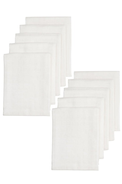 Meyco Hydrofiele Doek 10St Wit 80x80cm - Meyco - Babywinkel - 4054703524000