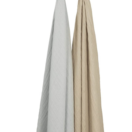 Meyco Hydrofiele Doek 2St Light Grey/Sand - Meyco - Babywinkel - 4054703488654