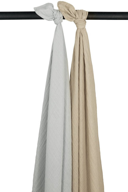 Meyco Hydrofiele Doek 2St Light Grey/Sand - Meyco - Babywinkel - 4054703488654