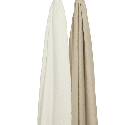Meyco Hydrofiele Doek 2St Offwhite/Sand - Meyco - Babywinkel - 4054703488616