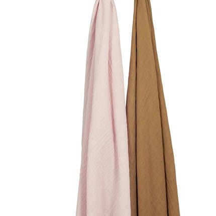 Meyco Hydrofiele Doek 2St Soft Pink/Toffee - Meyco - Babywinkel - 4054703488876
