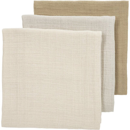 Meyco Hydrofiele Doek 3 - Pack Soft Sand/Greige/Taupe 70X70cm - Meyco - Babywinkel - 4054703152432