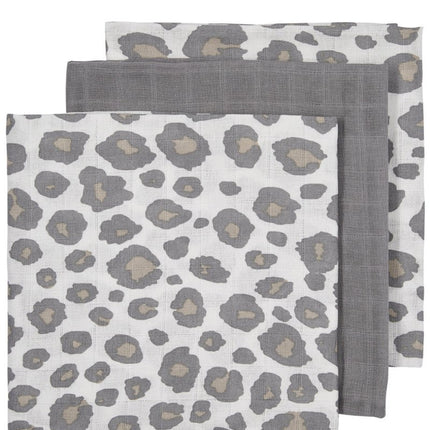 Meyco Hydrofiele Doek 3St Panter Neutral/ Grijs/Panter Neutral - Meyco - Babywinkel - 4054703452211