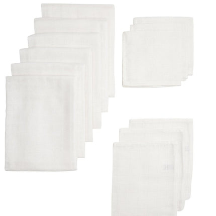 Meyco Hydrofiele Doek Hydrofiel Set 12St Wit met 70X70cm Luiers - Meyco - Babywinkel - 4054703504002
