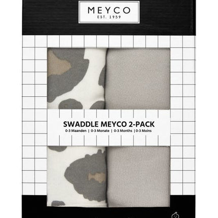 Meyco Inbakerdoek Panter/Uni Grijs 2st - Meyco - Babywinkel - 4054703310559