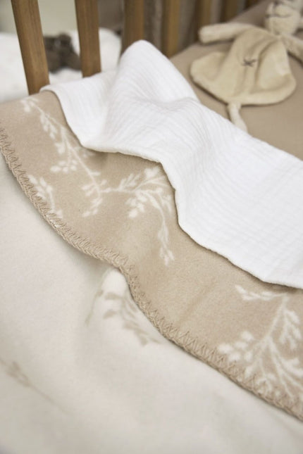 Meyco Ledikantdeken Branches Sand 100X150cm - Meyco - Babywinkel - 4054703963328
