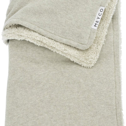 Meyco Ledikantdeken Teddy Knit Basic Sand Melange - Meyco - Babywinkel - 4054703550207