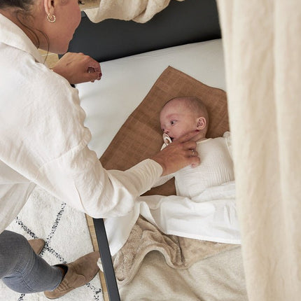 Meyco Ledikantdeken Teddy Knit Basic Sand Melange - Meyco - Babywinkel - 4054703550207