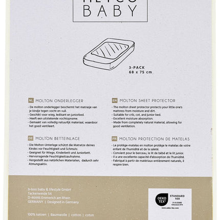 Meyco Molton Hoeslaken White 3St 68X75cm - Meyco - Babywinkel - 4054703507218