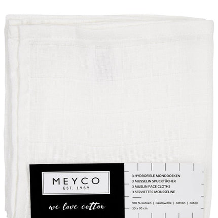 Meyco Monddoekje 3St Wit - Meyco - Babywinkel - 4054703457001