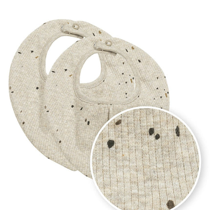 Meyco Slabbetje Rib Mini Spot 2 - Pack Sand Melange - Meyco - Babywinkel - 4054703125832