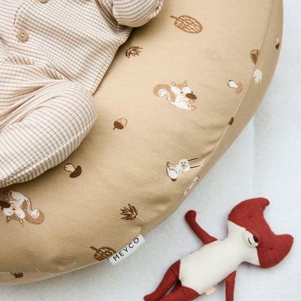 Meyco Voedingskussen Hoes Forest Animals Sand - Meyco - Babywinkel - 4054703286304