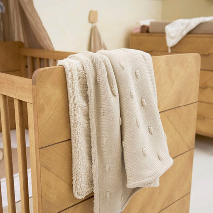 Meyco Wiegdeken Knots Teddy Soft Sand 75X100cm - Meyco - Babywinkel - 4054703166217