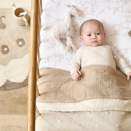 Meyco Wiegdeken Knots Teddy Soft Sand 75X100cm - Meyco - Babywinkel - 4054703166217
