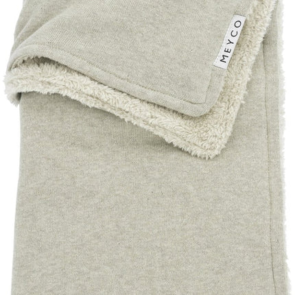 Meyco Wiegdeken Teddy Knit Basic Sand Melange - Meyco - Babywinkel - 4054703350203