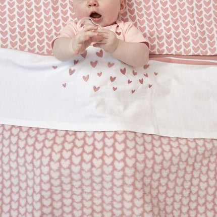 Meyco Wieglaken Hearts Old Pink 75X100cm - Meyco - Babywinkel - 4054703164213