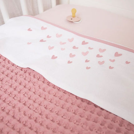 Meyco Wieglaken Hearts Old Pink 75X100cm - Meyco - Babywinkel - 4054703164213