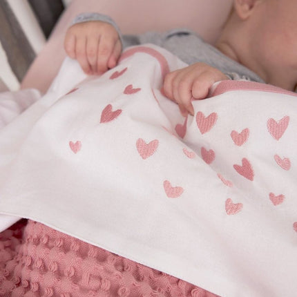 Meyco Wieglaken Hearts Old Pink 75X100cm - Meyco - Babywinkel - 4054703164213