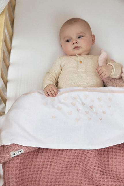Meyco Wieglaken Hearts Soft Pink 75X100cm - Meyco - Babywinkel - 4054703146646