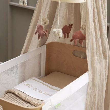 Meyco Wieglaken Love You To The Moon & Back Sand 75X100cm - Meyco - Babywinkel - 4054703148336