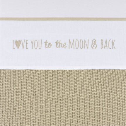 Meyco Wieglaken Love You To The Moon & Back Sand 75X100cm - Meyco - Babywinkel - 4054703148336