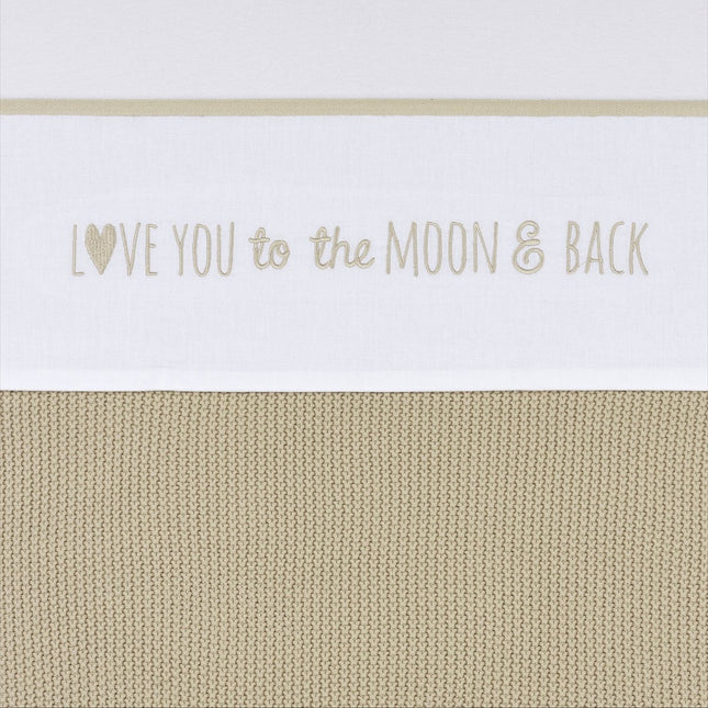 Meyco Wieglaken Love You To The Moon & Back Sand 75X100cm - Meyco - Babywinkel - 4054703148336