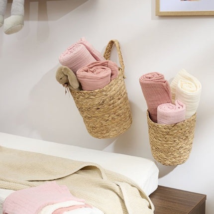 Monddoekjes 3 - pack pre - washed hydrofiel Uni - soft rose/rose/natural - 30x30cm - Babywinkel - 4054703509236