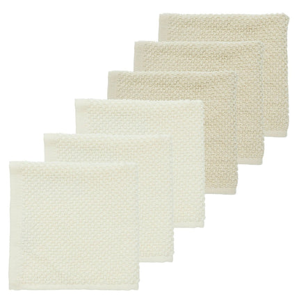 Monddoekjes 6 - pack Popcorn - naturel/soft sand - 30x30cm - Babywinkel - 4054703620542