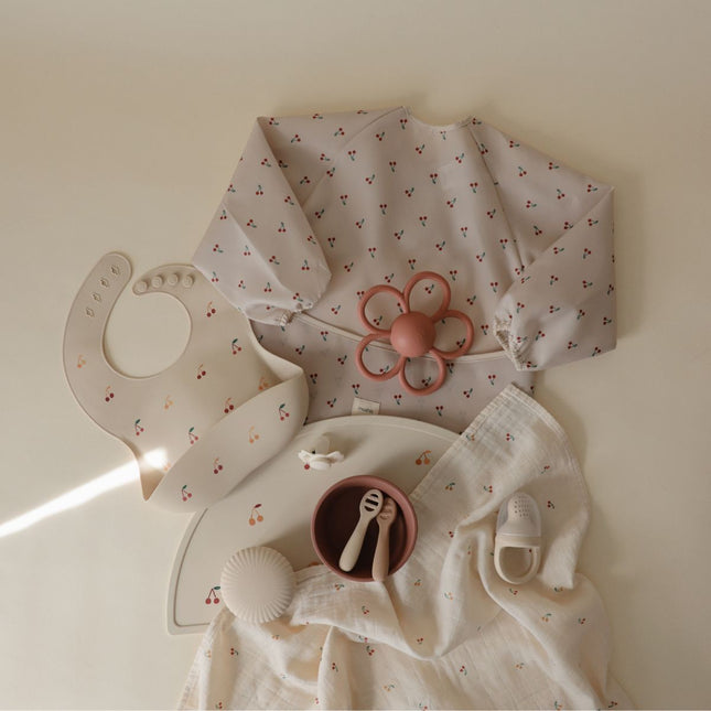 MUSHIE - LONG SLEEVE BIB - Cherries