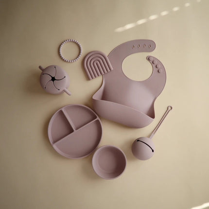 Mushie Baby Bordje Silicone Soft Lilac - Mushie - Babywinkel - 810052464268