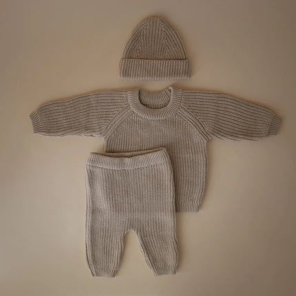 Mushie Baby Broekje Chunky Knit Beige - Mushie - Babywinkel - 810052468471