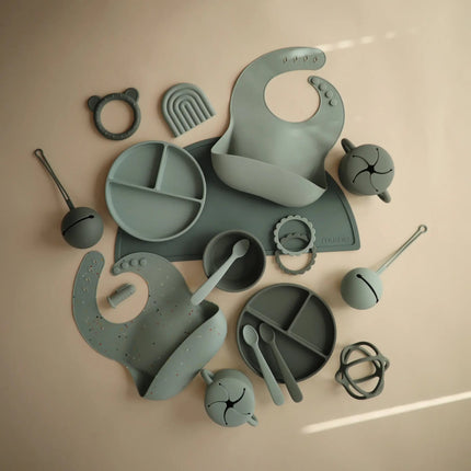 Mushie Baby Kom Siliconen Cambridge Blue - Mushie - Babywinkel - 810052460475